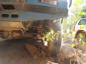 Our friends a few weeks later got in a spot of bother on the same road.