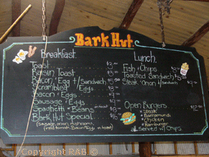 Meals at the Bark Hut Inn
