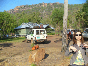 Here we see Marg  one of our experience tour and vehicle hire consultants finally away from the keyboard.  Though looking totally lost without the mobile- I hid it