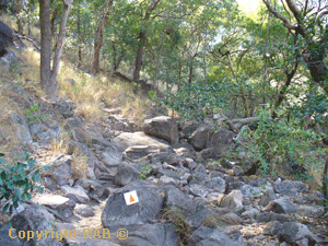 Yellow marker-The first part of the Jim Jim Gorge track