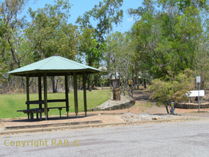 Outside at the carpark and the path to Bowali Visitors Centre in Kakadu National Park