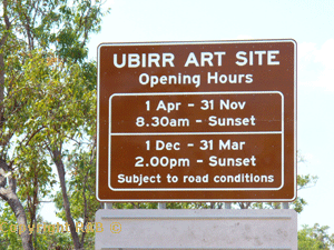 Opening times at Ubirr