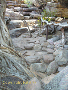 A side path of 60 m to another smaller art site about 3/4 the way up the walk.