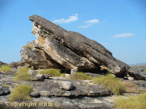 Ancient rock formations on the top of Ubirr