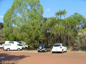 Shaed areas for your cars and motorhomes at the Ubirr Carpark
