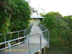 Boardwalk to the entrance of Mamukala Wetlands Bird Watching in Kakadu National Park